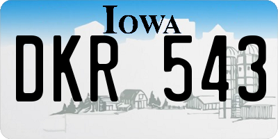 IA license plate DKR543