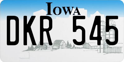 IA license plate DKR545