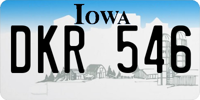 IA license plate DKR546