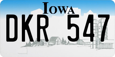IA license plate DKR547