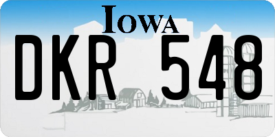 IA license plate DKR548