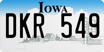 IA license plate DKR549