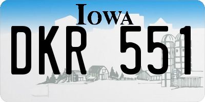 IA license plate DKR551
