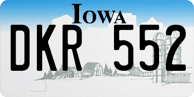 IA license plate DKR552
