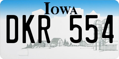 IA license plate DKR554