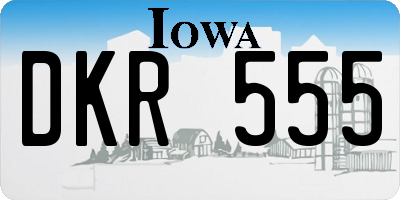 IA license plate DKR555