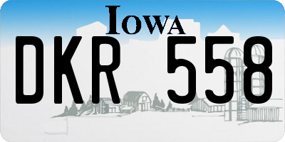 IA license plate DKR558