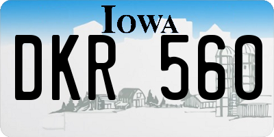 IA license plate DKR560