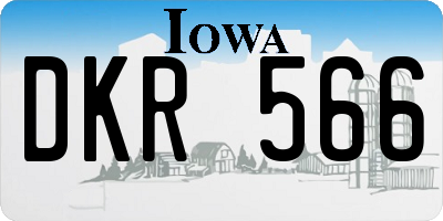 IA license plate DKR566