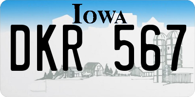 IA license plate DKR567