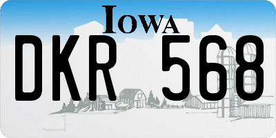IA license plate DKR568