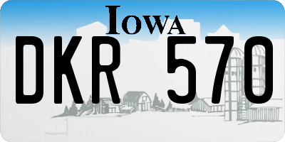IA license plate DKR570