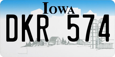 IA license plate DKR574