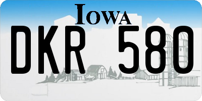 IA license plate DKR580