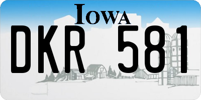 IA license plate DKR581