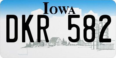 IA license plate DKR582