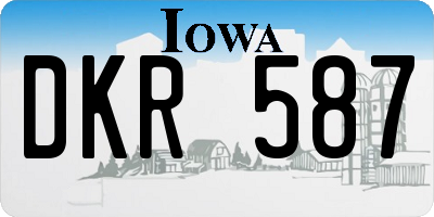 IA license plate DKR587