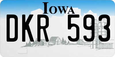 IA license plate DKR593