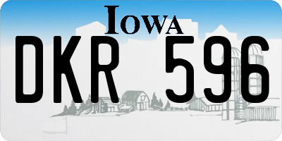 IA license plate DKR596
