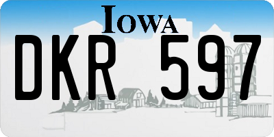 IA license plate DKR597