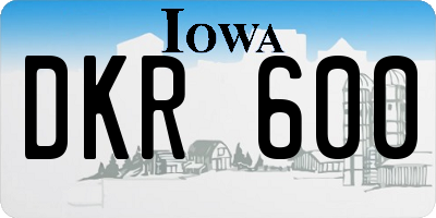 IA license plate DKR600
