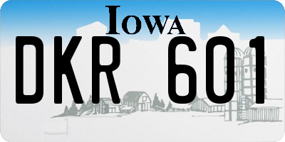 IA license plate DKR601