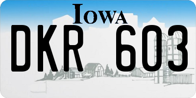 IA license plate DKR603