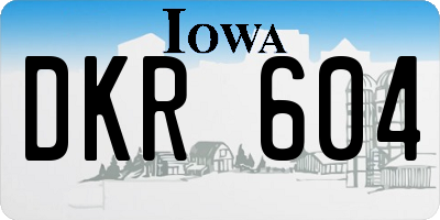 IA license plate DKR604