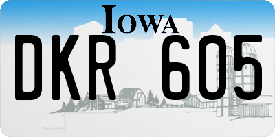 IA license plate DKR605