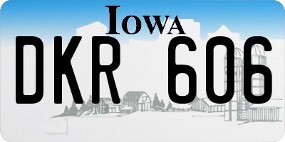IA license plate DKR606