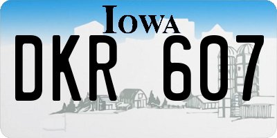 IA license plate DKR607