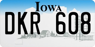 IA license plate DKR608