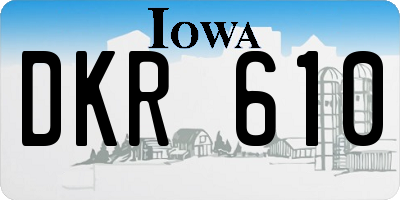 IA license plate DKR610