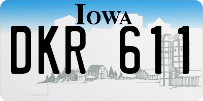 IA license plate DKR611