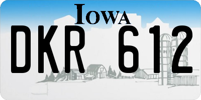 IA license plate DKR612