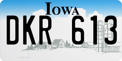 IA license plate DKR613