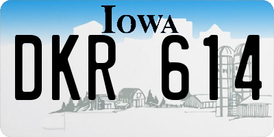 IA license plate DKR614