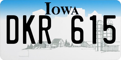 IA license plate DKR615