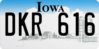 IA license plate DKR616
