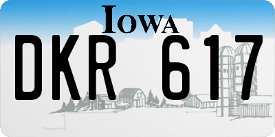 IA license plate DKR617