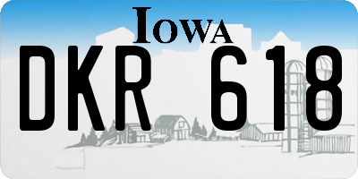 IA license plate DKR618