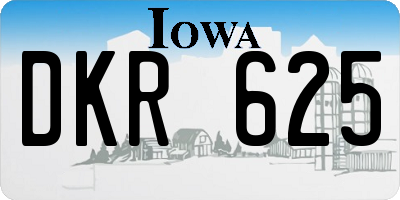 IA license plate DKR625