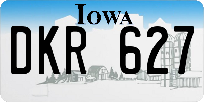 IA license plate DKR627