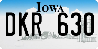 IA license plate DKR630
