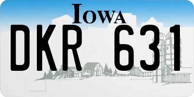 IA license plate DKR631