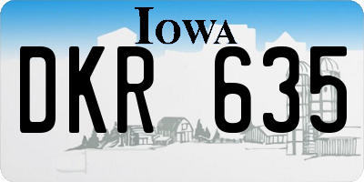 IA license plate DKR635