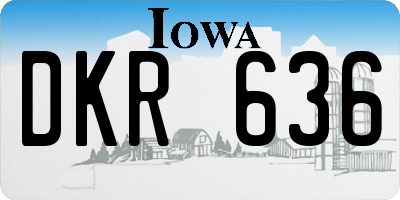 IA license plate DKR636