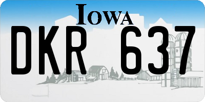 IA license plate DKR637