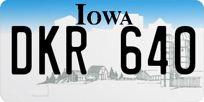 IA license plate DKR640