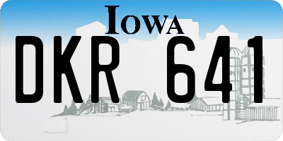 IA license plate DKR641